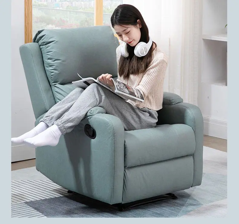 Silla reclinable Manual moderna de cuero o tela para niño perezoso, masaje con mecedora y giratoria para muebles de sala de estar, China
