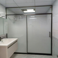 Cabine de douche moderne incurvée complète en aluminium avec verre trempé