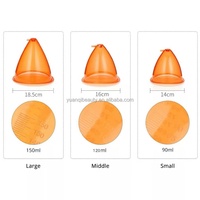 1 ensembles 3 paires Différentes Taille BBL XL machine élargissement du sein fesse Plastique Bleu Grand 18.5cm 16cm 14cm vide xxxl mégots tasse