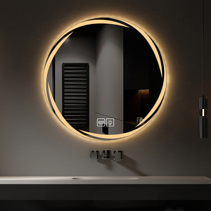 Espejo LED Moderno con Interruptor Táctil Grande Dorado para Dormitorio - Product Image 3