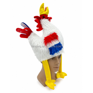 Divertido Sombrero <span class=keywords><strong>de</strong></span> Gallo con Bandera <span class=keywords><strong>de</strong></span> Francia, Gorra <span class=keywords><strong>de</strong></span> Pollo Novedosa, Sombrero <span class=keywords><strong>de</strong></span> Peluche con Cabeza <span class=keywords><strong>de</strong></span> Animal para Eventos <span class=keywords><strong>de</strong></span> Aficionados al Fútbol - Product Image 1