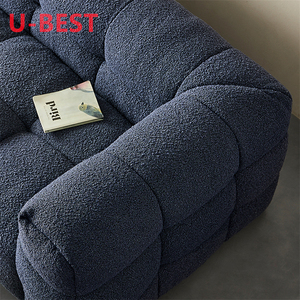 Muebles de Sala de Estar de Lujo Ligero, Diseño de Estilo Italiano, Sofá de Sala de Estar Retro Combinado de Tres Asientos <span class=keywords><strong>Marshmallo</strong></span> W - Product Image 4