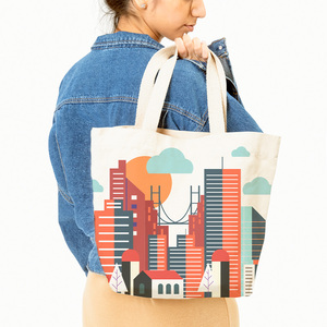 Bolsa de compras reutilizable ecológica con logotipo personalizado, bolsa de supermercado colorida de rPET - Product Image 5
