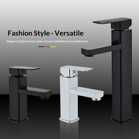 Robinet de lavabo monocommande chaud/froid à poser sur comptoir avec cartouche céramique pour meuble de salle de bain et lavabo d'hôtel