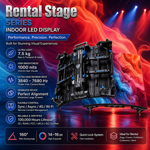 Écran LED incurvé P2.6 P2.9 pour location, mur vidéo de scène, contraste élevé, maintenance frontale, module magnétique, panneau fin - Product Image 2