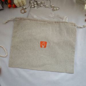 Sac à poussière en coton et jute écologique, pochette à cordon en jute pour femmes, pour le rangement des bijoux, organisateur portable, sac cadeau réutilisable - Product Image 6
