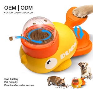 Dispensador de Plástico Interactivo para Entrenamiento <span class=keywords><strong>Cognitivo</strong></span> con Dispensación Automática de Snacks Liofilizados, Diseño de Pato Amarillo, Comedero para Perros y Gatos - Product Image 1