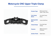Collier de fourche supérieur triple en aluminium CNC pour moto avec boulons de serrage, service CNC