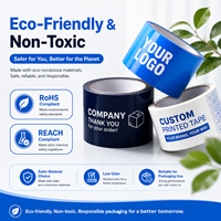 Ruban adhésif d'emballage biodégradable personnalisé avec logo d'entreprise, faible quantité minimale de commande, pour emballages personnalisés
