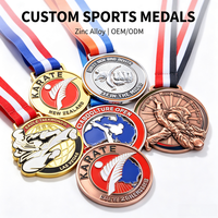 Médaille personnalisée en alliage de zinc de fabrication chinoise pour Kung Fu, Boxe, WKF, BJJ, Jiu Jitsu, Lutte, Karaté Grec, Taekwondo, Feng Shui Moderne