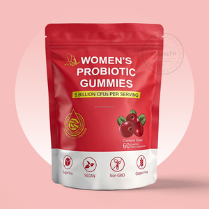 Ahualyn OEM Gommose Probiotiche per Donne Senza Zucchero Vegane Senza OGM Senza Glutine Integratore Probiotico al Mirtillo Rosso - Product Image 1