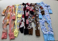 Pyjama grenouillère unisexe en bambou pour bébé, motif animaux de la ferme, avec fermeture éclair bidirectionnelle, collection Printemps Europe Amérique