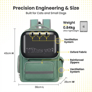 Sommer Retro Katze Rucksack PVC Große Kapazität Haustier Trage tasche Transparente Raumkapsel Design Modische Outdoor-Welpen tasche - Product Image 4