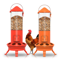 Comedero para Pollos Inteligente Portátil con Carga Automática, Resistente a la Intemperie, con Temporizador, Comedero para Aves de Corral Independiente, Sin Desperdicio