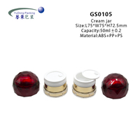 Pot de crème de luxe pour le visage 50g, pot sphérique rouge en plastique vide pour crème et crème contour des yeux, vente en gros
