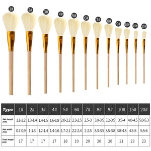 Bvew Art – Ensemble de 12 <span class=keywords><strong>pinceaux</strong></span> à dorure polyvalents, poils doux en acrylique, manche en bois, pour peinture, aquarelle, artisanat, feuille d'or - Product Image 2