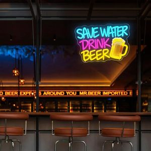 Save water drink beer neon LED dimmable USB powered ambient <b>light</b> shop <b>window</b> decoration <b>light</b> street indicator <b>light</b> 5v - Product Image 5