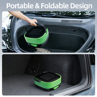 Seau pliable multifonctionnel écologique sans fil 12V avec pulvérisateur à main intégré et réservoir d'eau en plastique rechargeable