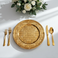 Assiettes de Présentation de Luxe 13 Pouces en Gros, Motif Personnalisé, Durables et Réutilisables pour la Maison, Mariages, Anniversaires, Dîners et Événements Formels