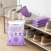 Sachets désodorisants parfumés au charbon de bois avec crochet de suspension, absorbeurs d'odeurs et d'humidité pour placard, voiture, rangement de chaussures