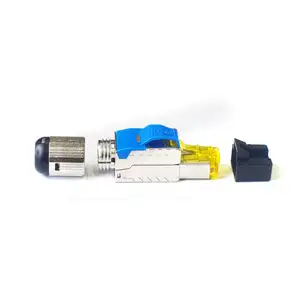 SZADP RJ45 CAT6 CAT6A Cat7 CAT8 Connectors Tool-Free Zinc Alloy Shielded Ethernet Termination Plugs/No-punch Crystal Head