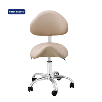 Tabouret de technicien pour salon de manucure et pédicure avec dossier