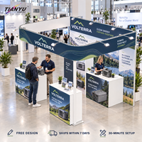 Système d'affichage modulaire TIANYU pour stand de salon professionnel, structure en aluminium, visuels personnalisés, assemblage sans outil, 20 pieds x 20 pieds