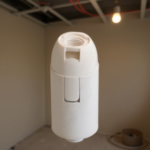 Portalámparas E14 de Plástico Blanco con Base Roscada para Fijación de Bombillas - Product Image 3