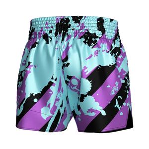 Shorts de Muay Thai en satin, personnalisables avec logo, pour arts martiaux, fitness, boxe thaï, BJJ, MMA, boxe et gilet de combat, en polyester écologique - Product Image 2
