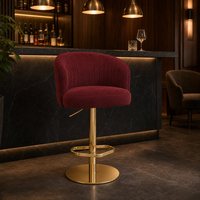 Tabouret de bar moderne pour îlot de cuisine, coussin en velours vert, hauteur réglable, base en métal doré, dossier incurvé, salle à manger, salon