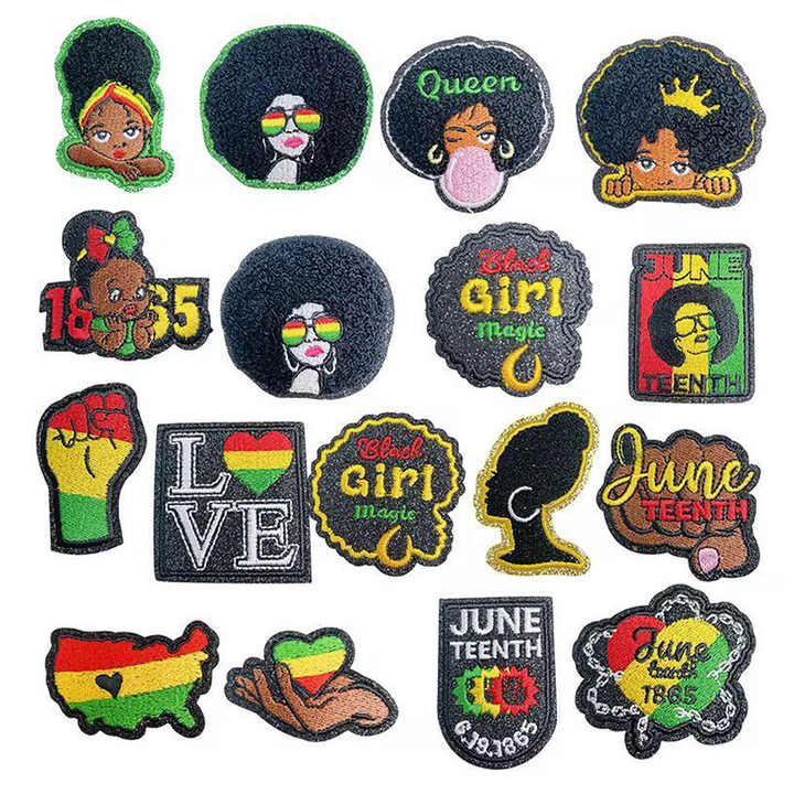 Juneteenth Patch Factory Custom Embroidered Juneteenth Iron on Patches Wholesale Black ...