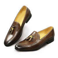 Collection d'automne luxe hommes Style italien en cuir mocassins nouvelle véritable vache confortable gland tenue décontractée chaussures couleur café