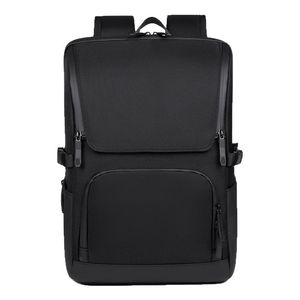 Laptop <b>Backpack</b> For <b>Men</b> 16 Inch Computer Capacity <b>Black</b> Solid Color Casual Travel Commuting <b>Backpack</b> - Product Image 4