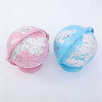Globo Terráqueo 3D en Relieve con Base de Metal y PVC, Herramienta Educativa para Niños, Aprendizaje Temprano de Geografía
