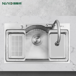 Sanitary Wash Basin Under Mount Step Stainless Steel <strong>Sink</strong> Big Water Outfall HOLES with Drain and 3 Water Basket,soap Bottle - Product Image 1