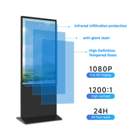 Écrans d'affichage numérique de 43 pouces avec fonction tactile pour une utilisation en intérieur, kiosque intelligent sur pied, machine publicitaire LED