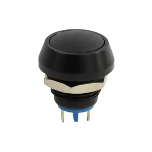 12Mm Soldeer Pin Waterdichte Micro Kortstondige Start Knop Ronde Schakelaar Gesloten Drukknop Switches Black