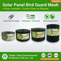 Filet de protection anti-oiseaux et anti-nuisibles pour panneaux solaires, galvanisé et recouvert de PVC, 6 po x 100 pi, robuste, avec clips