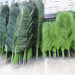 Folhas de palmeira artificiais de qualidade à prova de UV para decoração de jardim interior ou exterior folhas de palmeira falsas