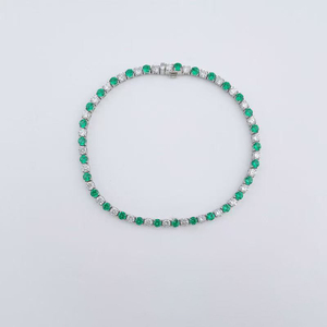 Bracelet de créateur en or blanc 18 carats avec diamants de laboratoire et pierres précieuses colorées, bijoux fins pour femme, vente en gros - Product Image 1