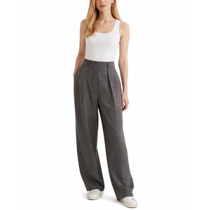 Pantalons de costume <span class=keywords><strong>pour</strong></span> femmes, taille haute, jambe droite, plissés, fabrication OEM personnalisée - Product Image 1