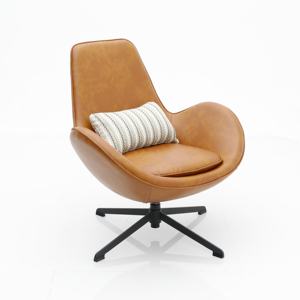 ジンユ モダンデザイン スチールフレーム ファブリック レジャーラウンジチェア ホテル リビングルーム メタル回転式スイベルファブリックレイジーチェア - Product Image 6