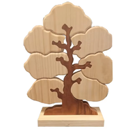 Natürliches Holz-Familienstammbaum-Puzzle mit 9 Blättern, Kinderzimmer-Dekoration, Holz-Familienpuzzle, Muttertagsgeschenk