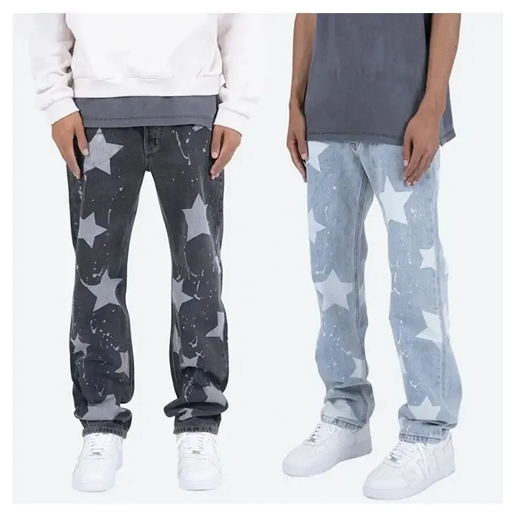 Pantalones vaqueros Cargo holgados con estampado personalizado para hombre, Jeans de moda para chico y amigo, de fábrica