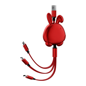 Three In One Data <b>Cable</b> 1m Retractable Multi Port <b>Charging</b> <b>Cable</b> With Custom Logo For Gift Promotion - Product Image 5