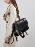 Tas Ransel Kulit Sapi Asli 2026 Model Flap Oil Wax Kapasitas Besar Multifungsi Kulit Asli Wanita Selempang Anti Maling