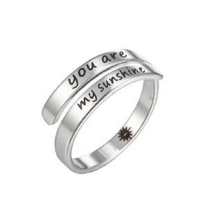 Anillo ajustable grabado clásico "I <span class=keywords><strong>Am</strong></span> Enough" Anillo de joyería de inspiración de moda para mujeres y hombres - Product Image 6
