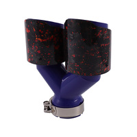 Embout d'échappement double en fibre de carbone personnalisé de style H, haute performance, échappement quadruple en une seule pièce pour accessoires de voiture, finition mate