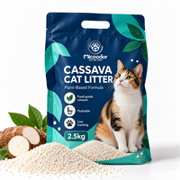 Fournisseur OEM, faible MOQ, litière pour chat en manioc et litière pour chat en tofu sans poussière pour chats