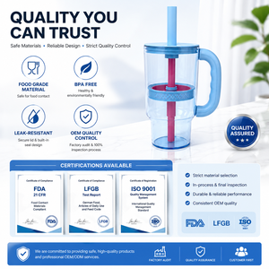 Vaso de Té Helado Navideño de 1180 ml, Vaso con Pajita de 40 oz, Vaso de Plástico con Diseño Floral y Asa, Resistente a Altas Temperaturas - Product Image 4